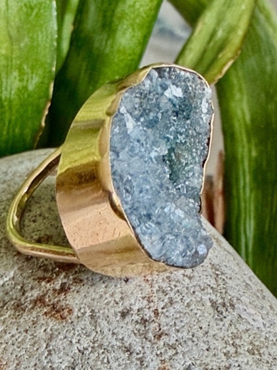 Vintage Jewelry - 14k druzy ring